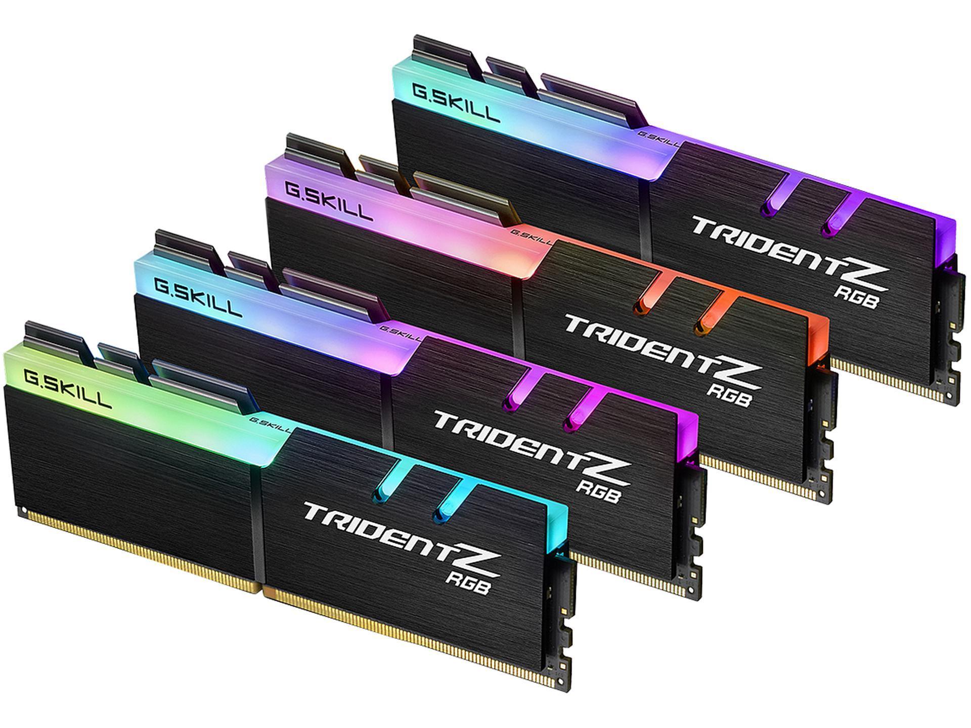 RAM G.Skill Trident Z RGB 64GB (4x16) DDR4-3000 CL16 (F4-3000C16Q-64GTZR) slide image 0