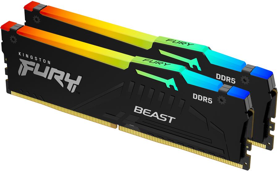 RAM Kingston FURY Beast RGB 64GB (2x32) DDR5-6000 CL30 (KF560C30BBAK2-64) slide image 0