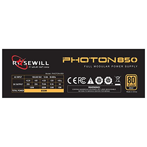 Nguồn máy tính Rosewill PHOTON-850 850W 80+ Gold ATX slide image 2